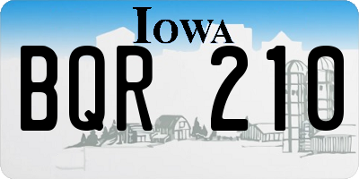 IA license plate BQR210