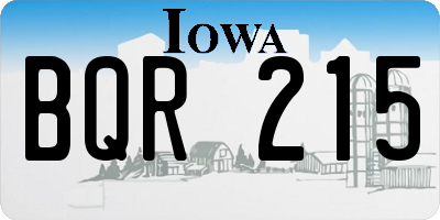 IA license plate BQR215