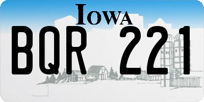 IA license plate BQR221