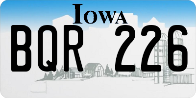 IA license plate BQR226