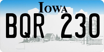 IA license plate BQR230