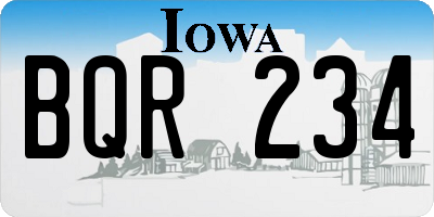 IA license plate BQR234