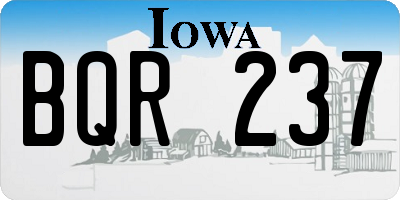 IA license plate BQR237