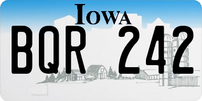 IA license plate BQR242