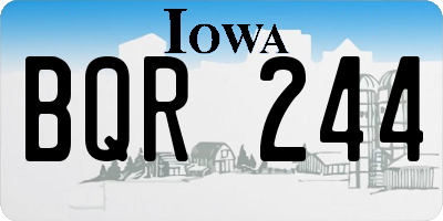 IA license plate BQR244