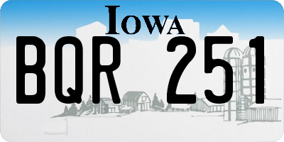 IA license plate BQR251