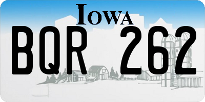 IA license plate BQR262