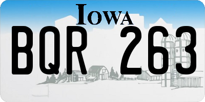 IA license plate BQR263