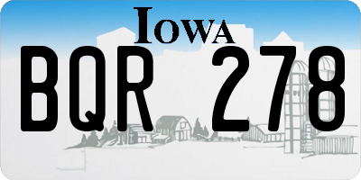 IA license plate BQR278