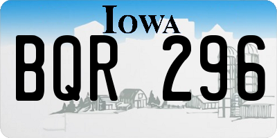 IA license plate BQR296