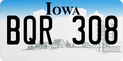 IA license plate BQR308