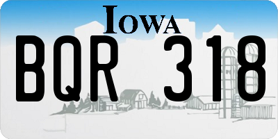IA license plate BQR318