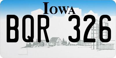 IA license plate BQR326