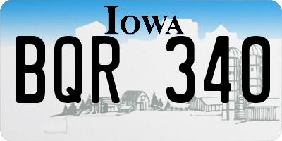 IA license plate BQR340