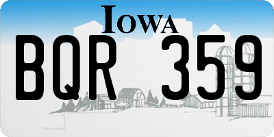 IA license plate BQR359