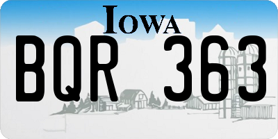 IA license plate BQR363