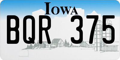 IA license plate BQR375