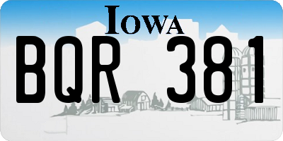 IA license plate BQR381