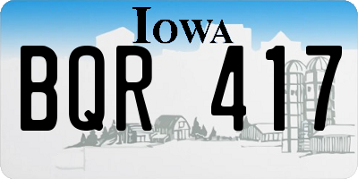 IA license plate BQR417