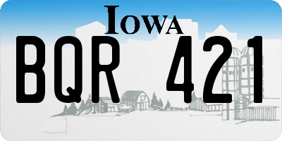 IA license plate BQR421