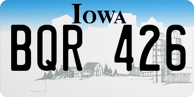 IA license plate BQR426