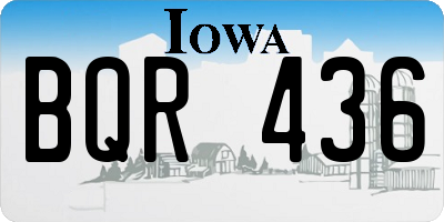 IA license plate BQR436