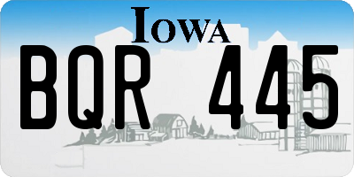 IA license plate BQR445