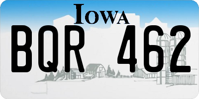 IA license plate BQR462