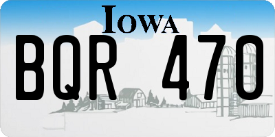 IA license plate BQR470