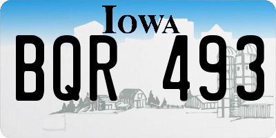 IA license plate BQR493