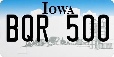 IA license plate BQR500