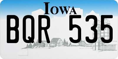 IA license plate BQR535
