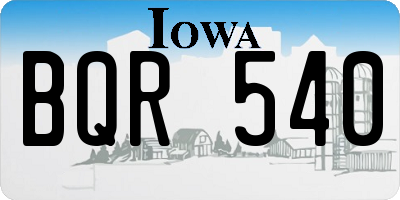 IA license plate BQR540