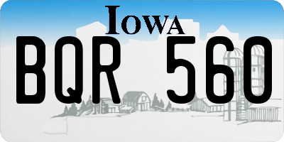 IA license plate BQR560