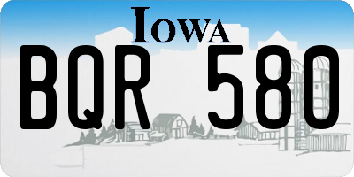 IA license plate BQR580
