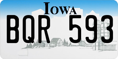 IA license plate BQR593