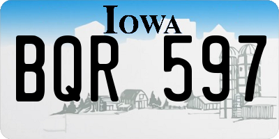 IA license plate BQR597
