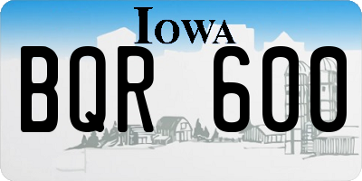 IA license plate BQR600
