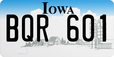 IA license plate BQR601