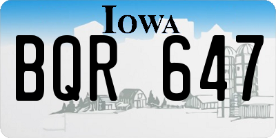 IA license plate BQR647