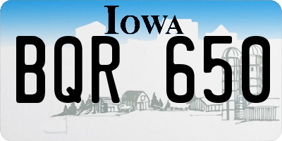IA license plate BQR650
