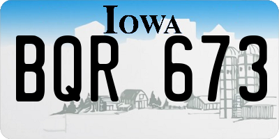 IA license plate BQR673