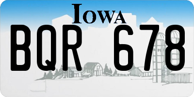 IA license plate BQR678