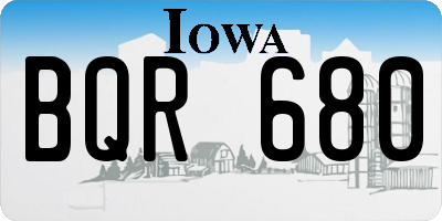 IA license plate BQR680