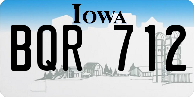 IA license plate BQR712