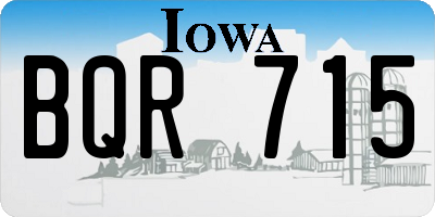 IA license plate BQR715