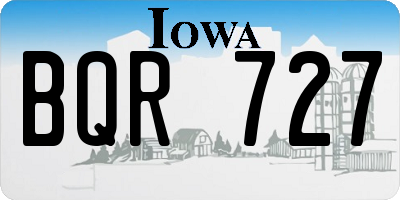 IA license plate BQR727