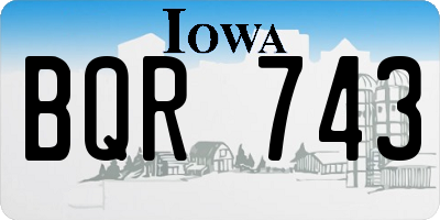 IA license plate BQR743