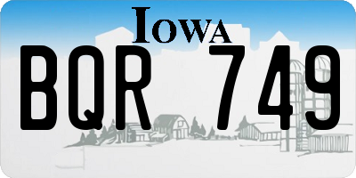 IA license plate BQR749