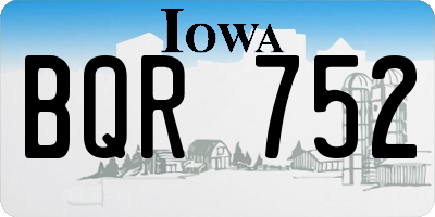 IA license plate BQR752